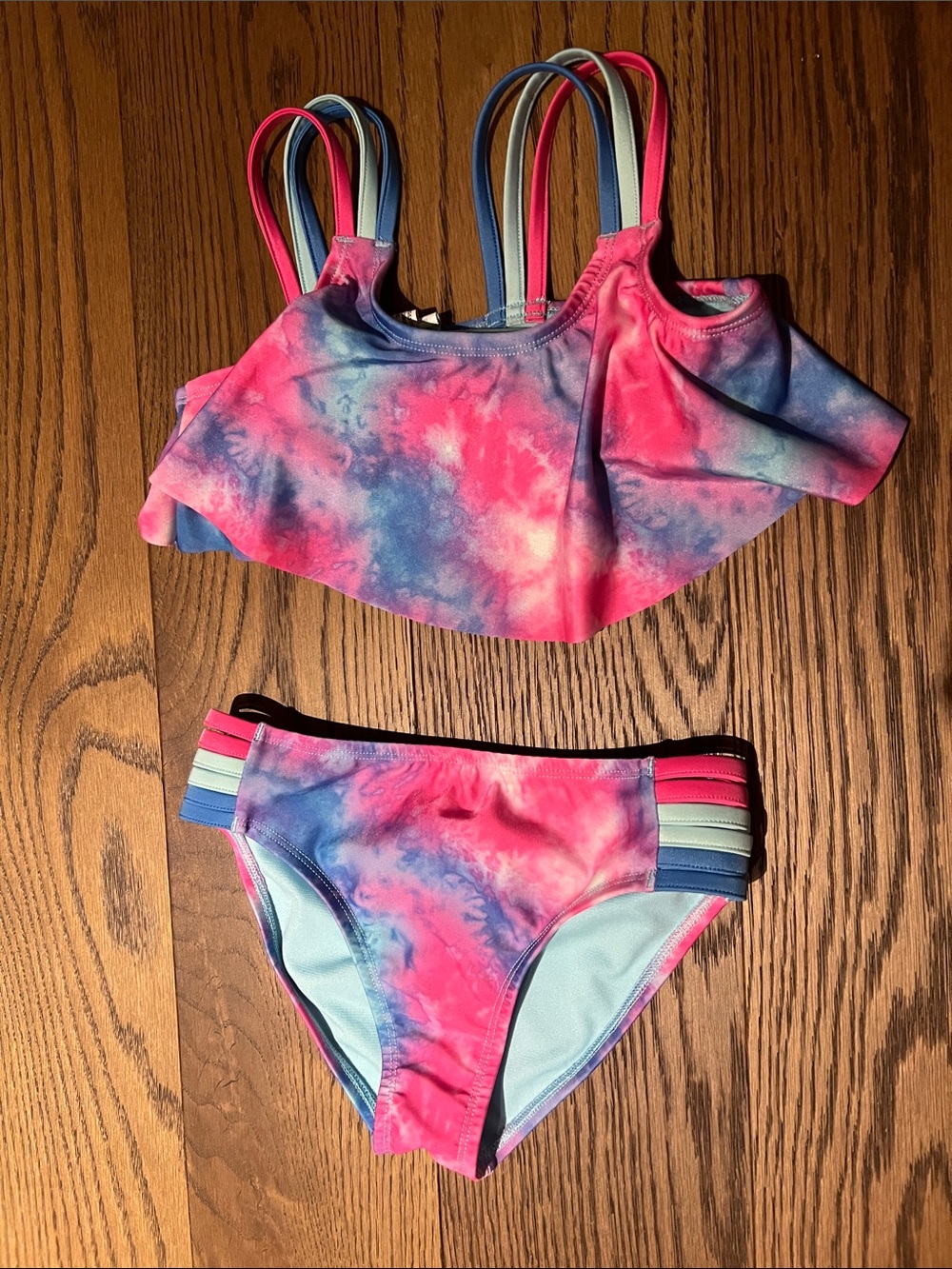 Under Armour Girls Tie-Dye Pink & Blue Swim Bikini Set
